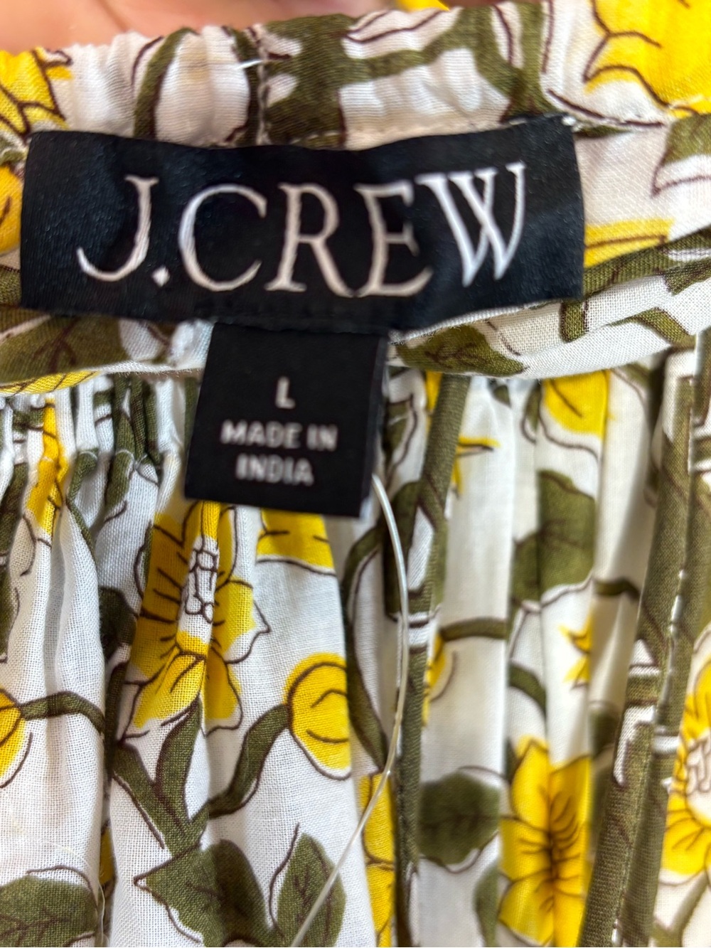 J. Crew Cotton voile plunge maxi dress in daffodil daze block print Size L - Picture 6 of 11